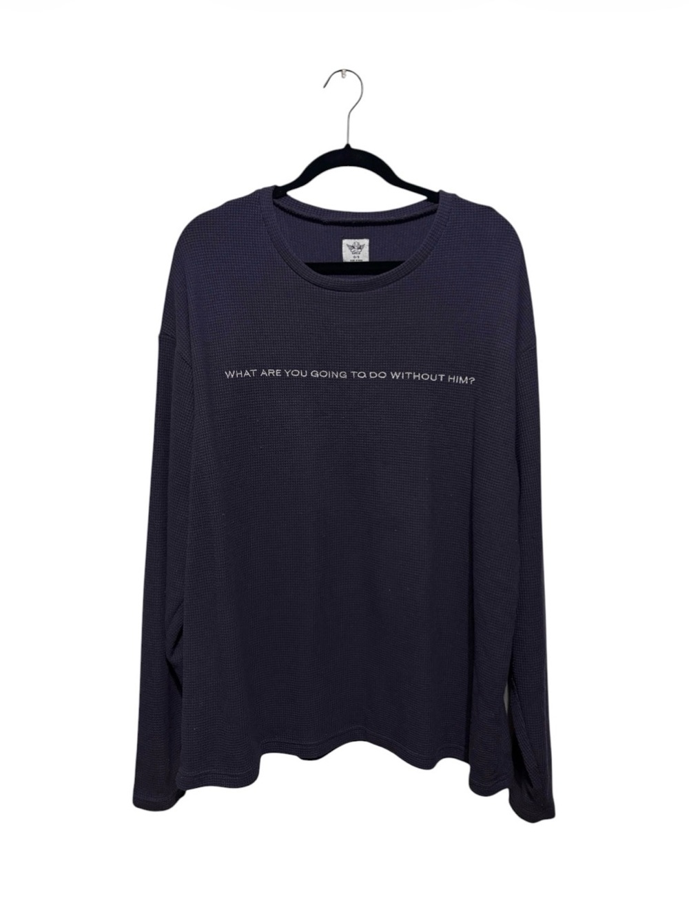 Boys Lie Navy Long Sleeve Graphic Waffle Crewneck
